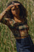 Rose Rebellion Floral Mesh Long-Sleeve Crop Top - ShopPromesa