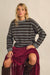 Front Row Striped Knit Exposed-Seam Sweater - ShopPromesa