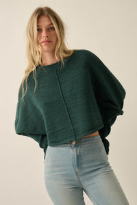 Living Well Cropped Dolman-Sleeve Poncho Sweater - ShopPromesa