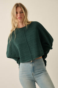 Living Well Cropped Dolman-Sleeve Poncho Sweater - ShopPromesa