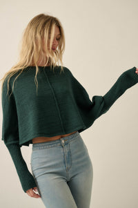 Living Well Cropped Dolman-Sleeve Poncho Sweater - ShopPromesa