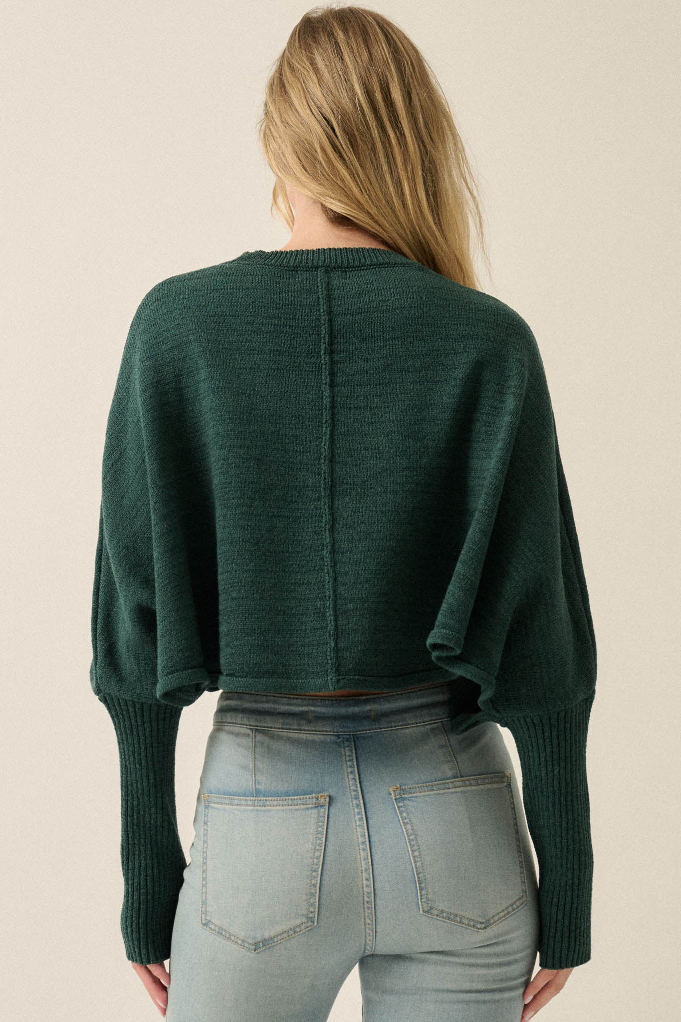 Living Well Cropped Dolman-Sleeve Poncho Sweater - ShopPromesa