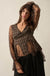 Country Strong Plaid and Lace Bell-Sleeve Peplum Top - ShopPromesa