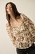 Butterfly Garden Floral Balloon-Sleeve Peasant Top - ShopPromesa