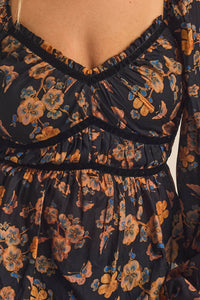 Butterfly Garden Floral Balloon-Sleeve Peasant Top - ShopPromesa
