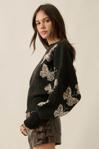 Fly Girl Butterfly Jacquard-Knit Cropped Sweater - ShopPromesa