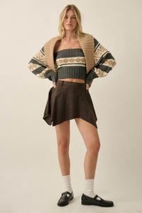 Chic Chalet Fair Isle Knit Shrug and Tube Top Set - ShopPromesa