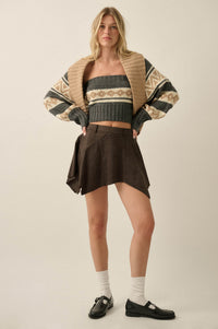 Chic Chalet Fair Isle Knit Shrug and Tube Top Set - ShopPromesa