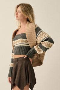 Chic Chalet Fair Isle Knit Shrug and Tube Top Set - ShopPromesa
