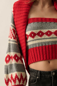 Chic Chalet Fair Isle Knit Shrug and Tube Top Set - ShopPromesa