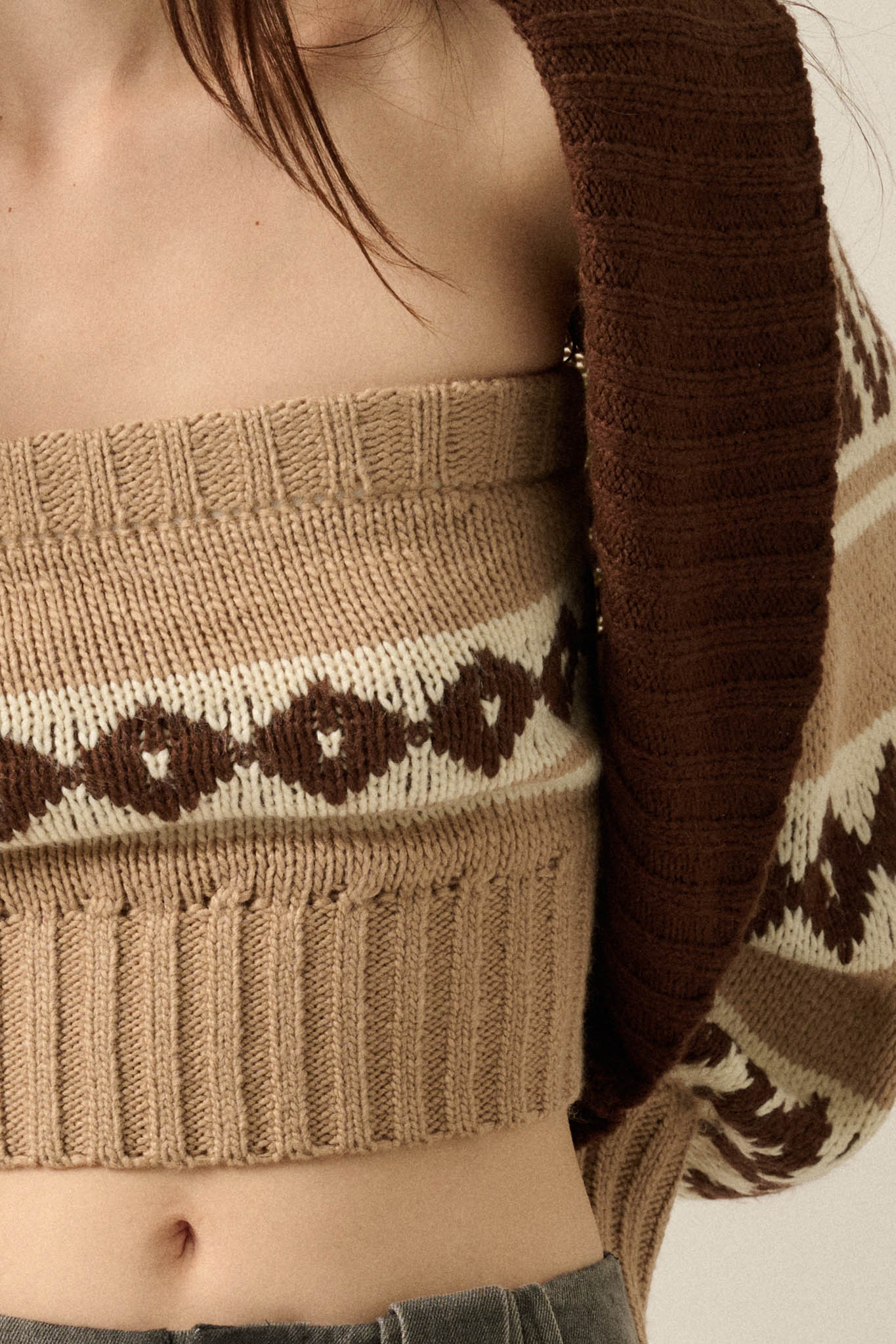 Chic Chalet Fair Isle Knit Shrug and Tube Top Set - ShopPromesa