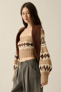 Chic Chalet Fair Isle Knit Shrug and Tube Top Set - ShopPromesa