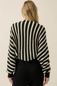 Going My Way Striped Ribbed Knit Shrug Cardigan - ShopPromesa
