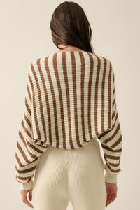 Going My Way Striped Ribbed Knit Shrug Cardigan - ShopPromesa