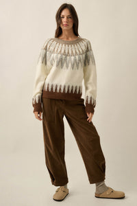 Mountain Retreat Fair Isle Knit Yoke Sweater - ShopPromesa