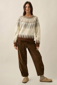 Mountain Retreat Fair Isle Knit Yoke Sweater - ShopPromesa