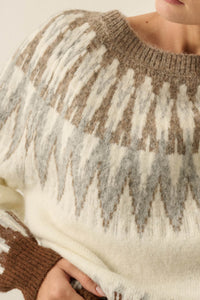 Mountain Retreat Fair Isle Knit Yoke Sweater - ShopPromesa