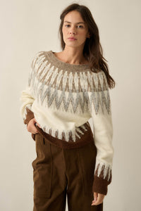 Mountain Retreat Fair Isle Knit Yoke Sweater - ShopPromesa