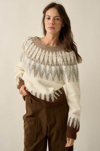Mountain Retreat Fair Isle Knit Yoke Sweater - ShopPromesa
