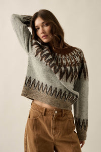 Mountain Retreat Fair Isle Knit Yoke Sweater - ShopPromesa