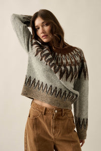 Mountain Retreat Fair Isle Knit Yoke Sweater - ShopPromesa
