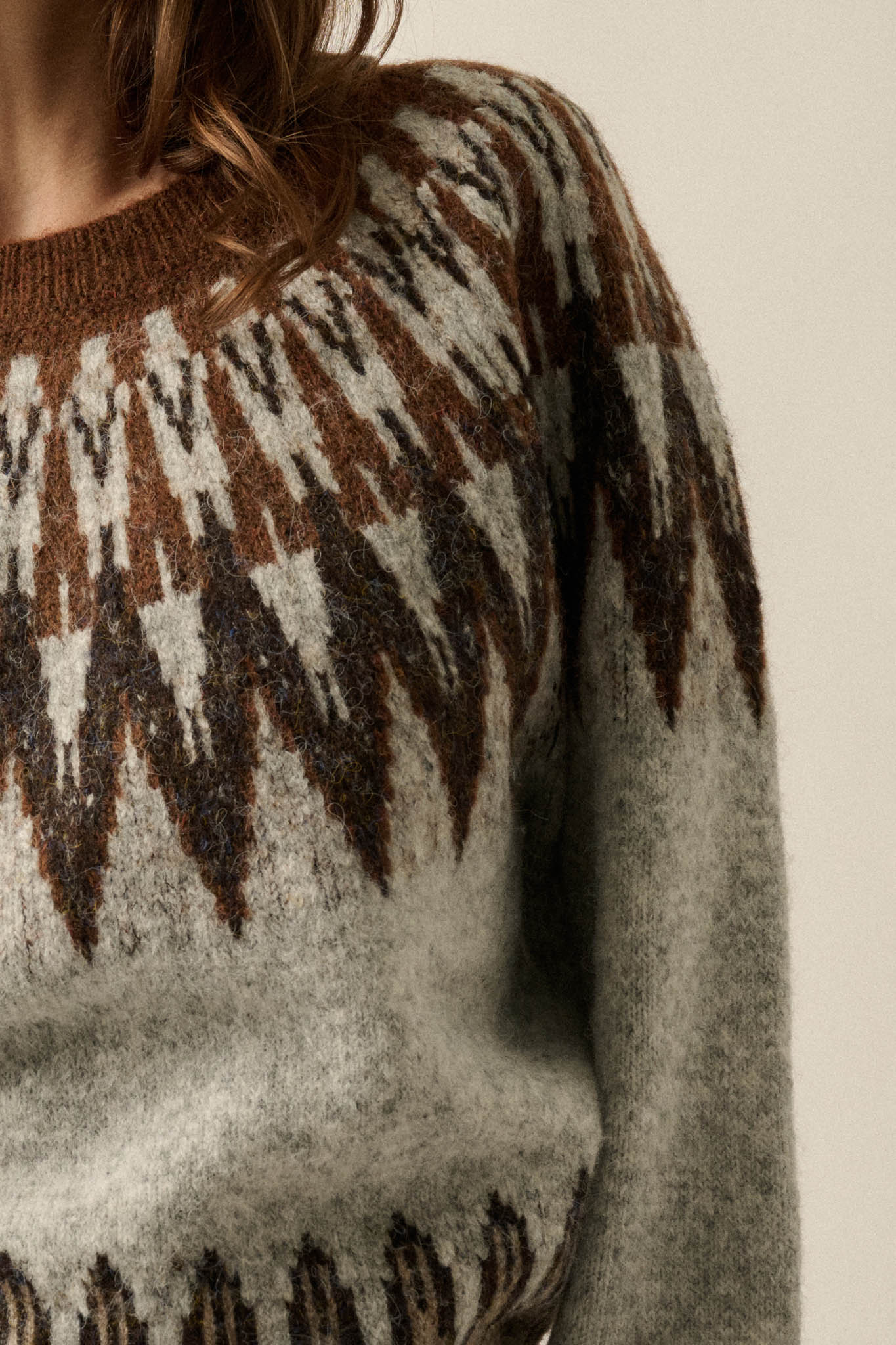Mountain Retreat Fair Isle Knit Yoke Sweater - ShopPromesa
