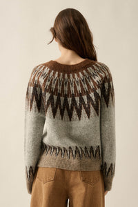 Mountain Retreat Fair Isle Knit Yoke Sweater - ShopPromesa