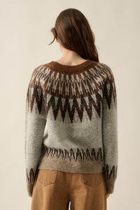 Mountain Retreat Fair Isle Knit Yoke Sweater - ShopPromesa