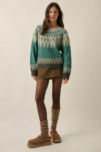 Mountain Retreat Fair Isle Knit Yoke Sweater - ShopPromesa