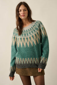 Mountain Retreat Fair Isle Knit Yoke Sweater - ShopPromesa