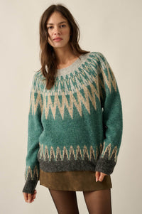 Mountain Retreat Fair Isle Knit Yoke Sweater - ShopPromesa