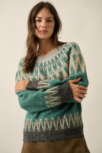 Mountain Retreat Fair Isle Knit Yoke Sweater - ShopPromesa