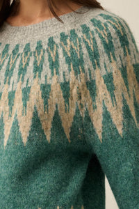 Mountain Retreat Fair Isle Knit Yoke Sweater - ShopPromesa
