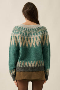 Mountain Retreat Fair Isle Knit Yoke Sweater - ShopPromesa