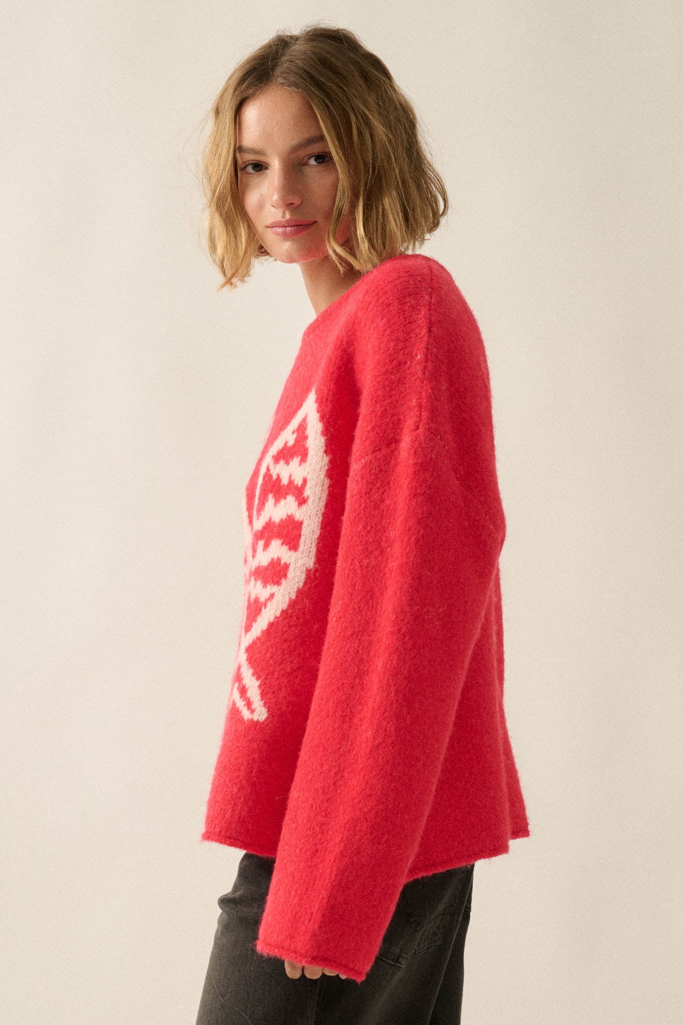 Big Fish Jacquard-Knit Rolled-Edge Sweater - ShopPromesa