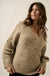 Warm Hearted Fuzzy Speckled Wide V-Neck Sweater - ShopPromesa
