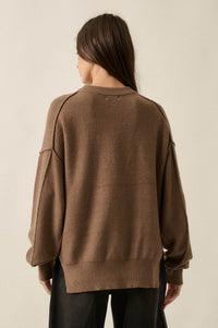 Head Over Boots Embroidered Exposed-Seam Sweater - ShopPromesa