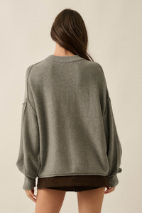 Lucky Leopards Embroidered Exposed-Seam Sweater - ShopPromesa