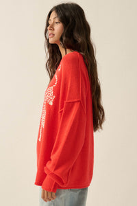 Lucky Leopards Embroidered Exposed-Seam Sweater - ShopPromesa