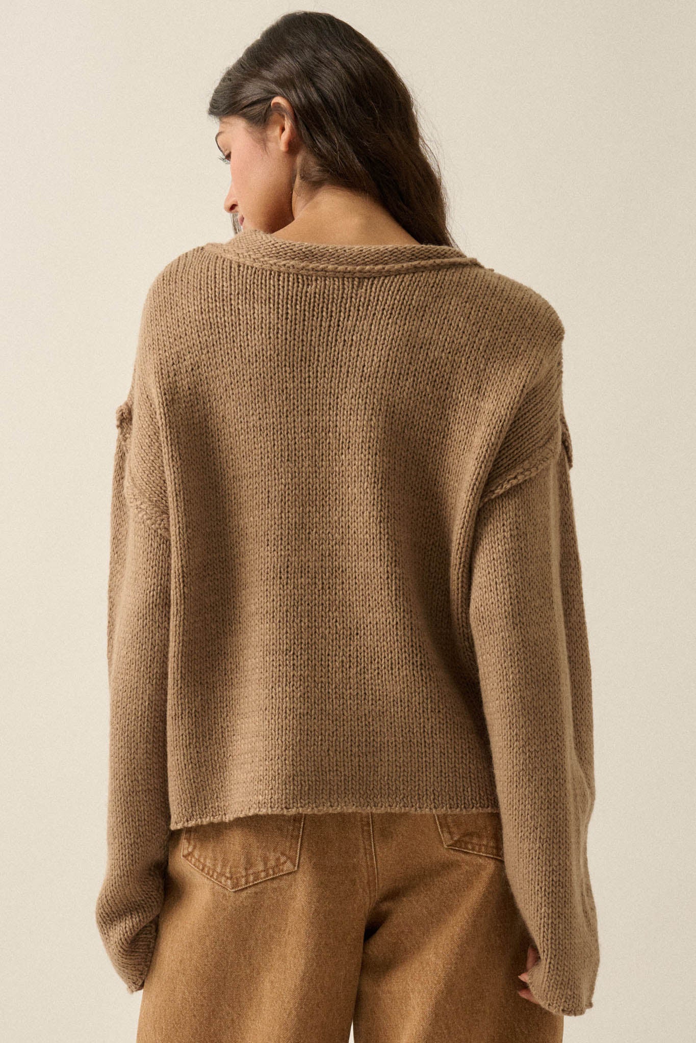 Wild West Embroidered Exposed-Seam Horse Sweater - ShopPromesa
