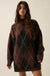 Double Diamond Argyle Plaid Knit Mock-Neck Sweater - ShopPromesa