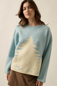 Pine Valley Jacquard-Knit Oversize Landscape Sweater - ShopPromesa