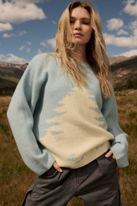 Pine Valley Jacquard-Knit Oversize Landscape Sweater - ShopPromesa