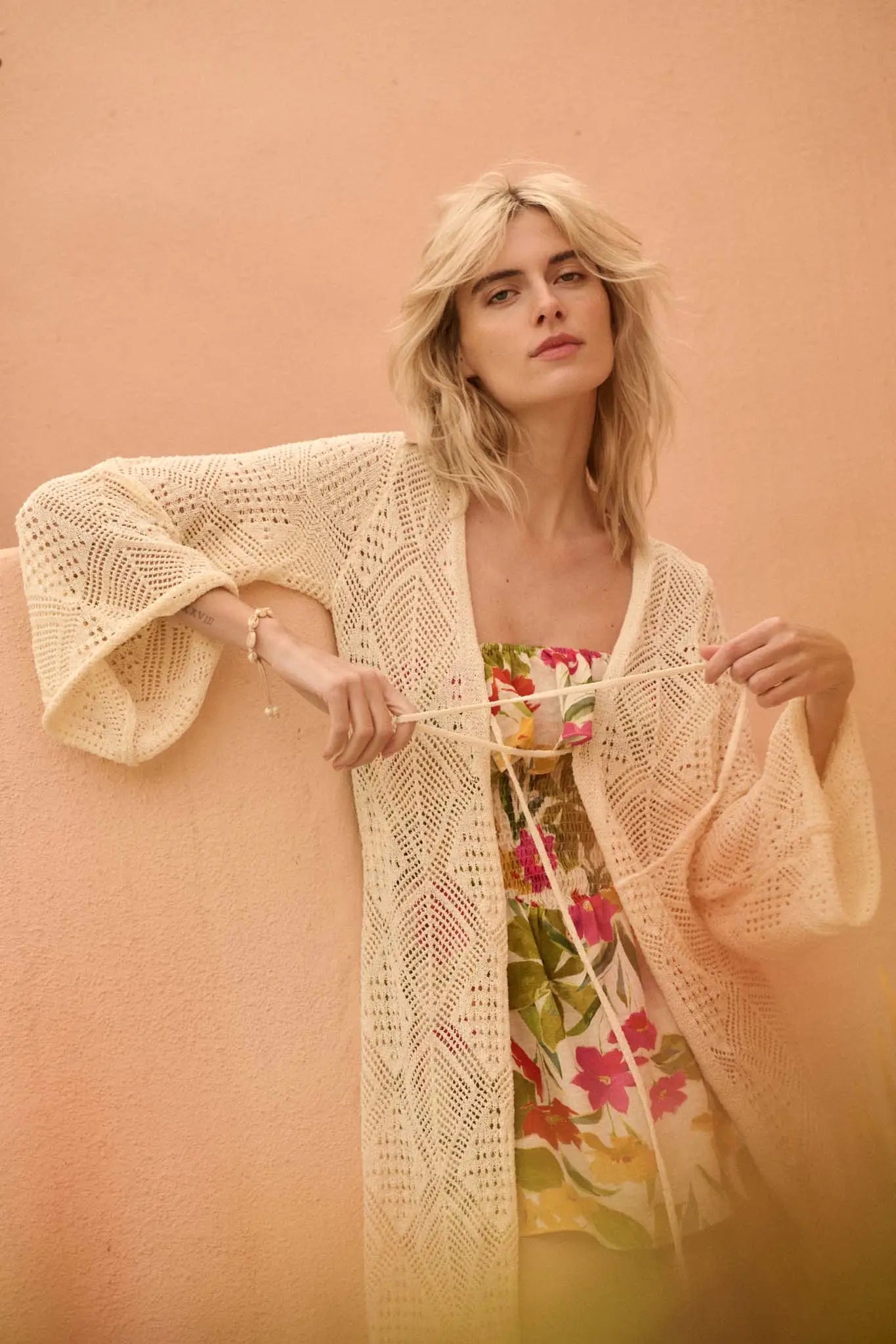 Diamond Days Geometric Crochet Duster Cardigan