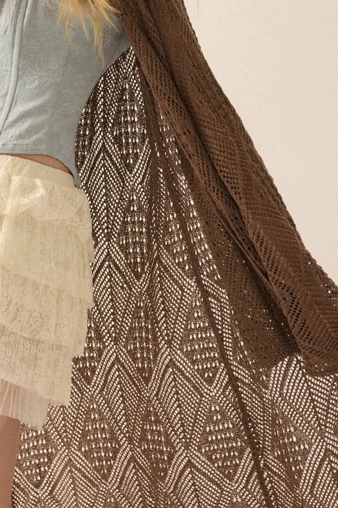 Diamond Days Geometric Crochet Duster Cardigan