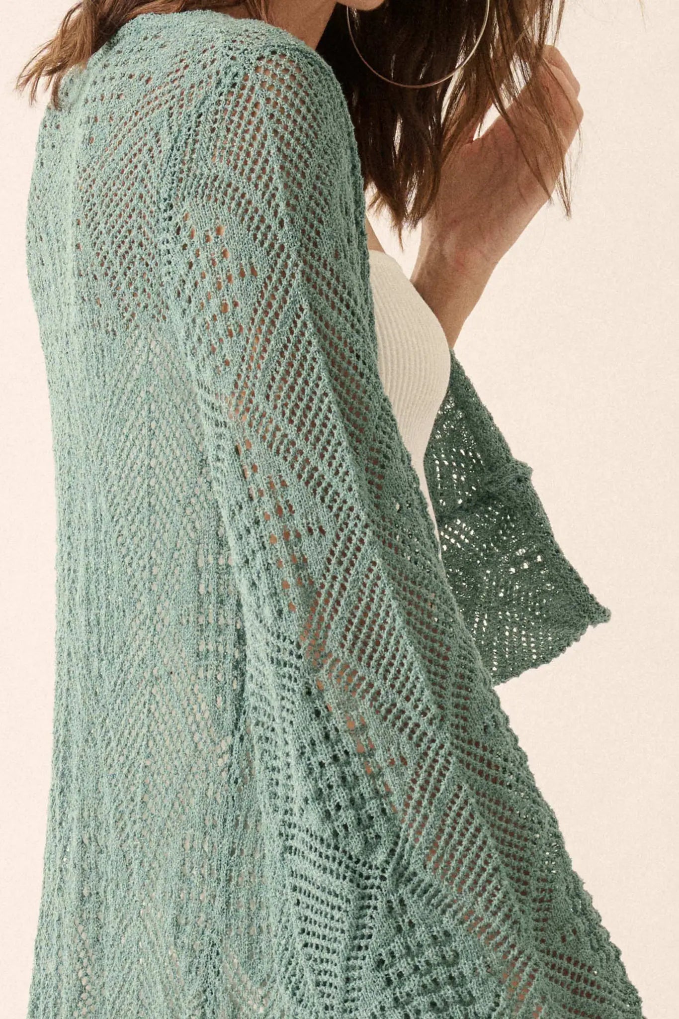 Diamond Days Geometric Crochet Duster Cardigan