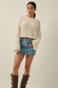 Always Forever Crochet-Knit Cropped Sweater - ShopPromesa