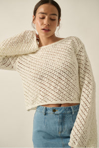 Always Forever Crochet-Knit Cropped Sweater - ShopPromesa