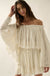 Flying Free Cotton Gauze Off-Shoulder Angel-Sleeve Top - ShopPromesa