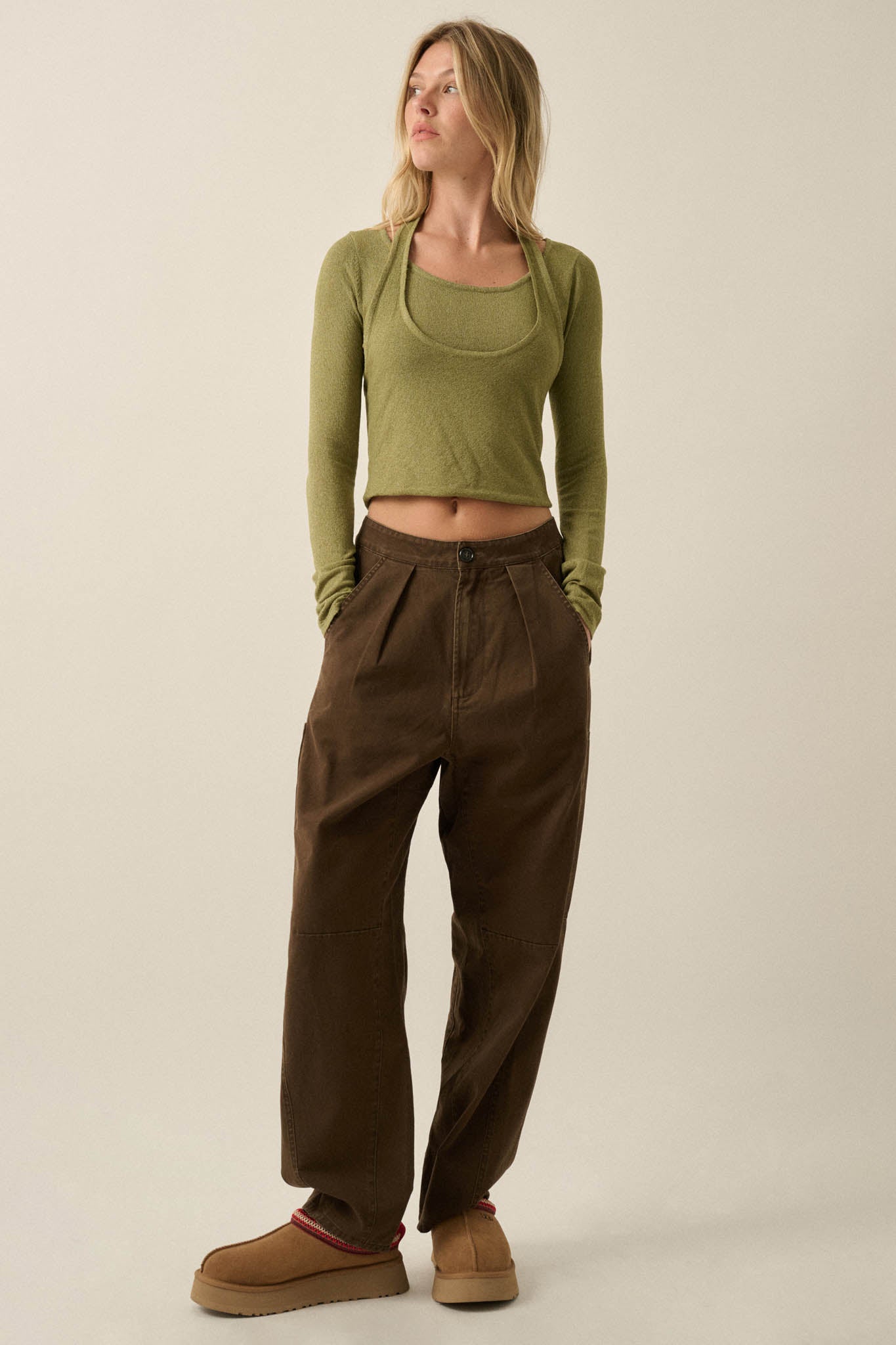 Ready for More Cropped Layered Halter Sweater - ShopPromesa